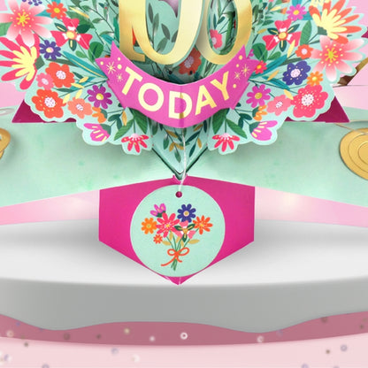 106th Birthday Card Pop Up 3D Happy Birthday Card Age 106 Today 3D For Her