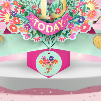 15th Birthday Card Pop Up 3D Happy Birthday Card Age 15 Today 3D For Her