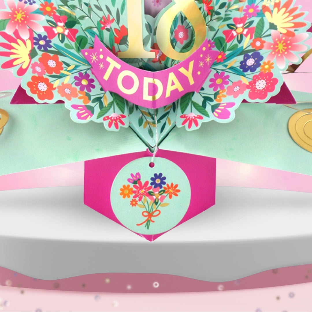 18th Birthday Card Pop Up 3D Happy Birthday Card Age 18 Today 3D For Her