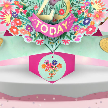 25th Birthday Card Pop Up 3D Happy Birthday Card Age 25 Today 3D For Her