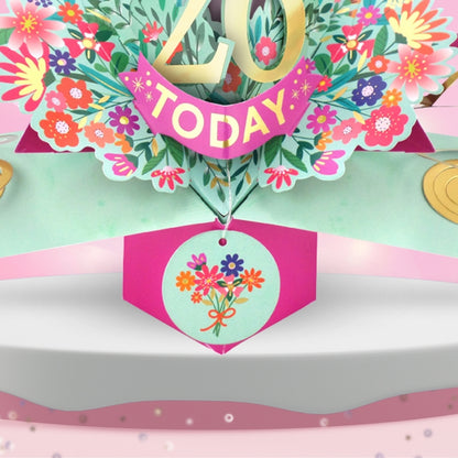 26th Birthday Card Pop Up 3D Happy Birthday Card Age 26 Today 3D For Her