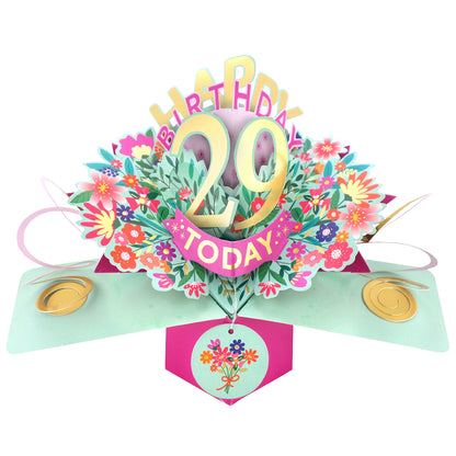29th Birthday Card Pop Up 3D Happy Birthday Card Age 29 Today 3D For Her