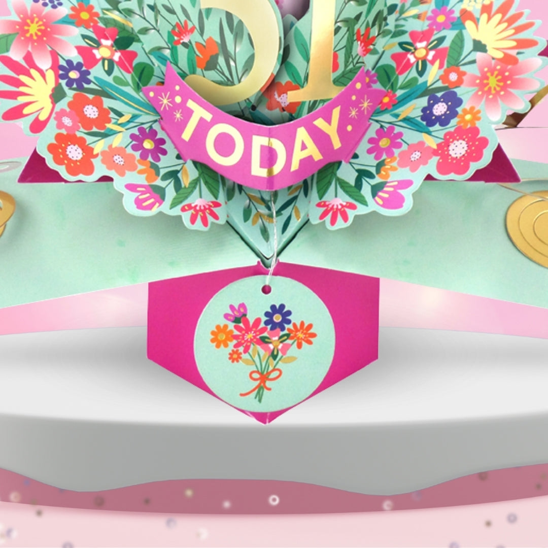 31st Birthday Card Pop Up 3D Happy Birthday Card Age 31 Today 3D For Her