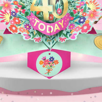 46th Birthday Card Pop Up 3D Happy Birthday Card Age 46 Today 3D For Her