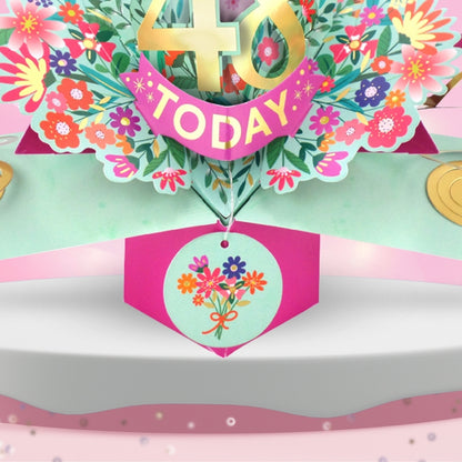 48th Birthday Card Pop Up 3D Happy Birthday Card Age 48 Today 3D For Her