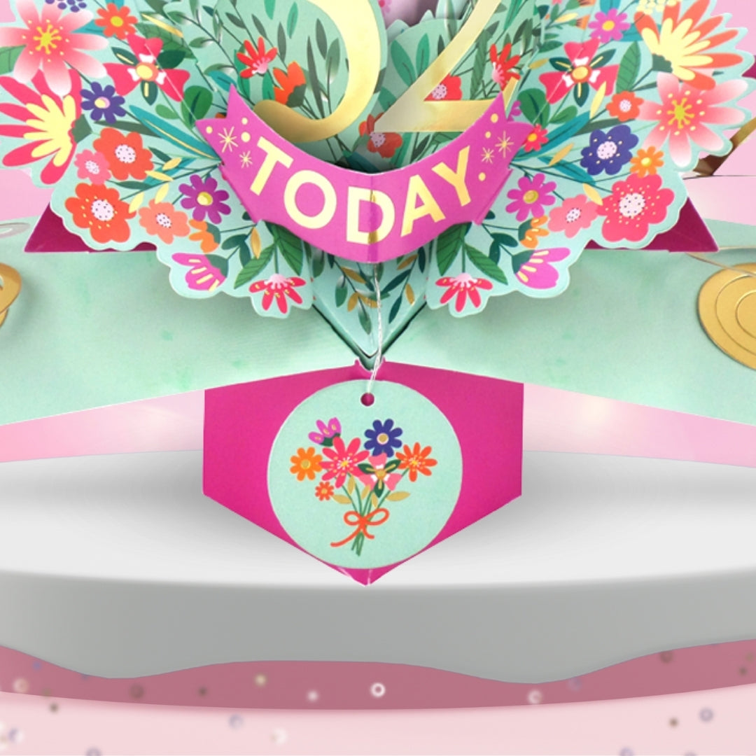 52nd Birthday Card Pop Up 3D Happy Birthday Card Age 52 Today 3D For Her