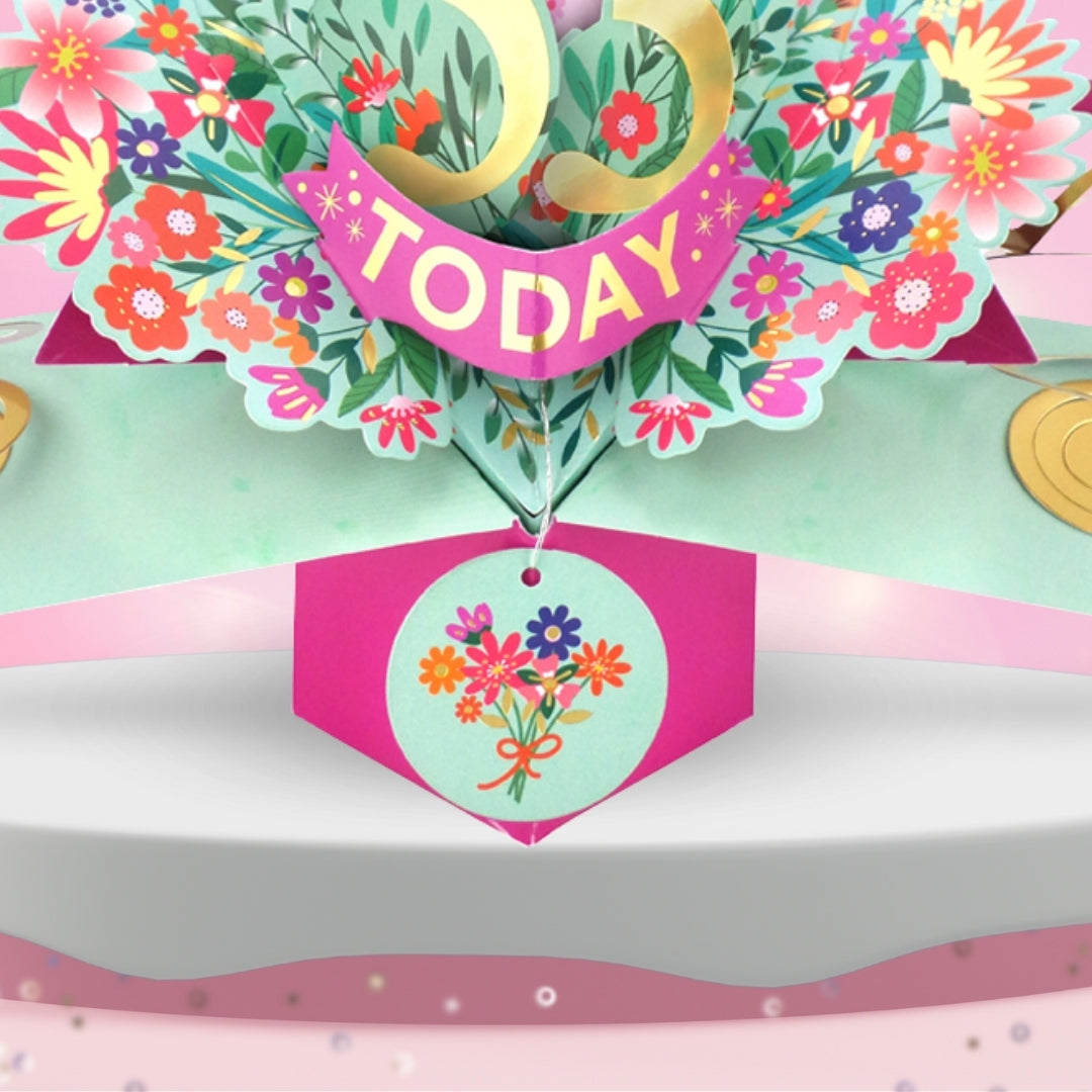 53rd Birthday Card Pop Up 3D Happy Birthday Card Age 53 Today 3D For Her