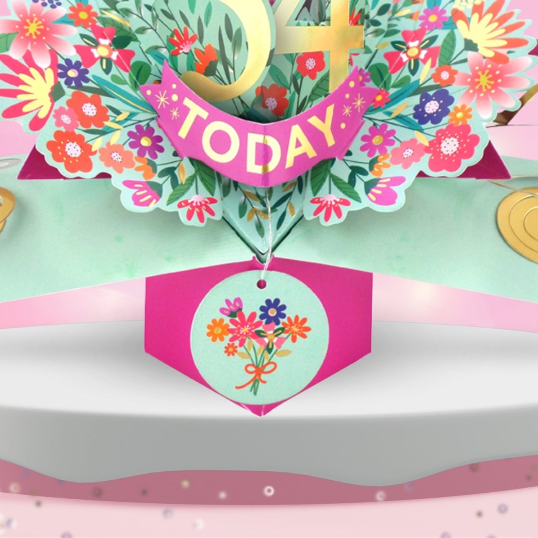 54th Birthday Card Pop Up 3D Happy Birthday Card Age 54 Today 3D For Her
