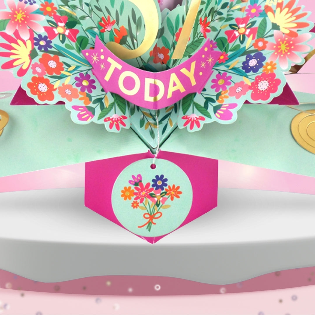57th Birthday Card Pop Up 3D Happy Birthday Card Age 57 Today 3D For Her