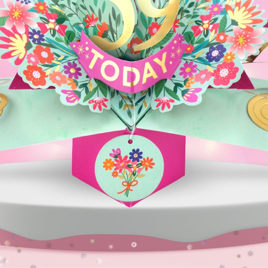 59th Birthday Card Pop Up 3D Happy Birthday Card Age 59 Today 3D For Her