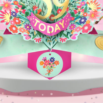 59th Birthday Card Pop Up 3D Happy Birthday Card Age 59 Today 3D For Her