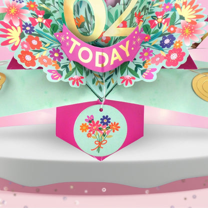 62nd Birthday Card Pop Up 3D Happy Birthday Card Age 62 Today 3D For Her