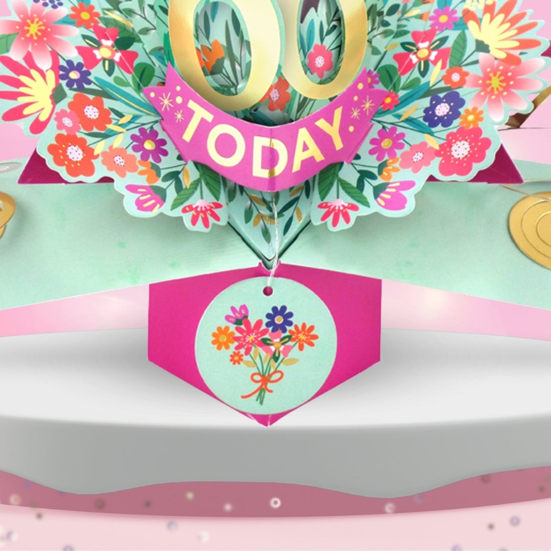 66th Birthday Card Pop Up 3D Happy Birthday Card Age 66 Today 3D For Her
