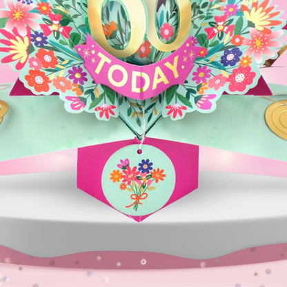 66th Birthday Card Pop Up 3D Happy Birthday Card Age 66 Today 3D For Her
