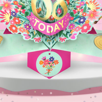 68th Birthday Card Pop Up 3D Happy Birthday Card Age 68 Today 3D For Her
