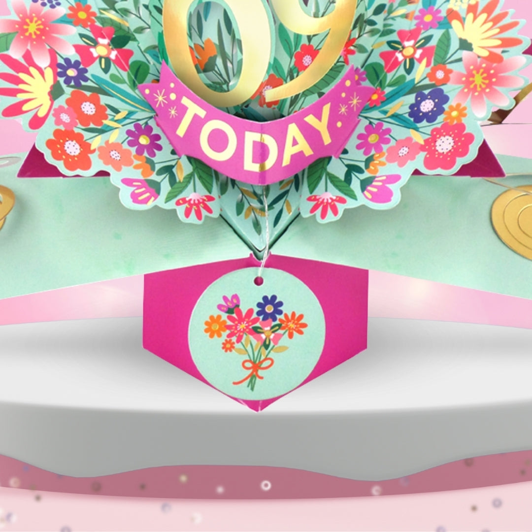 69th Birthday Card Pop Up 3D Happy Birthday Card Age 69 Today 3D For Her