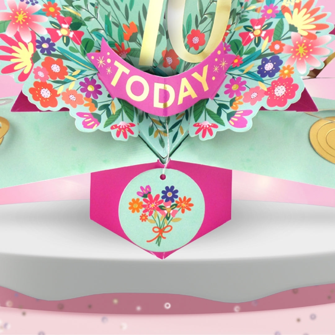 70th Birthday Card Pop Up 3D Happy Birthday Card Age 70 Today 3D For Her
