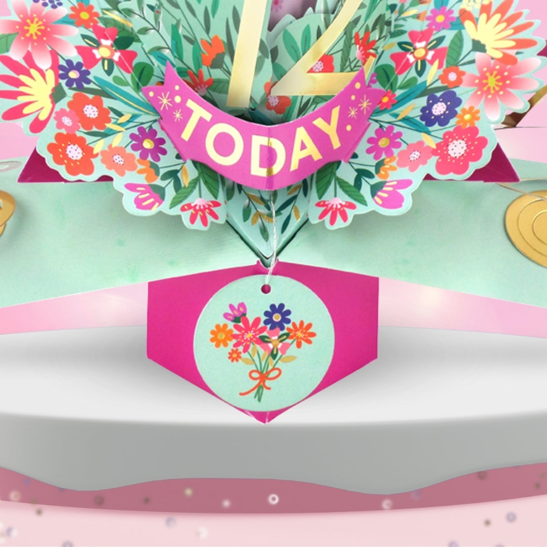 72nd Birthday Card Pop Up 3D Happy Birthday Card Age 72 Today 3D For Her