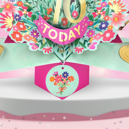 76th Birthday Card Pop Up 3D Happy Birthday Card Age 76 Today 3D For Her