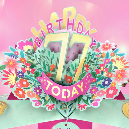 Happy 77th Birthday 77 Today Pop-Up Greeting Card