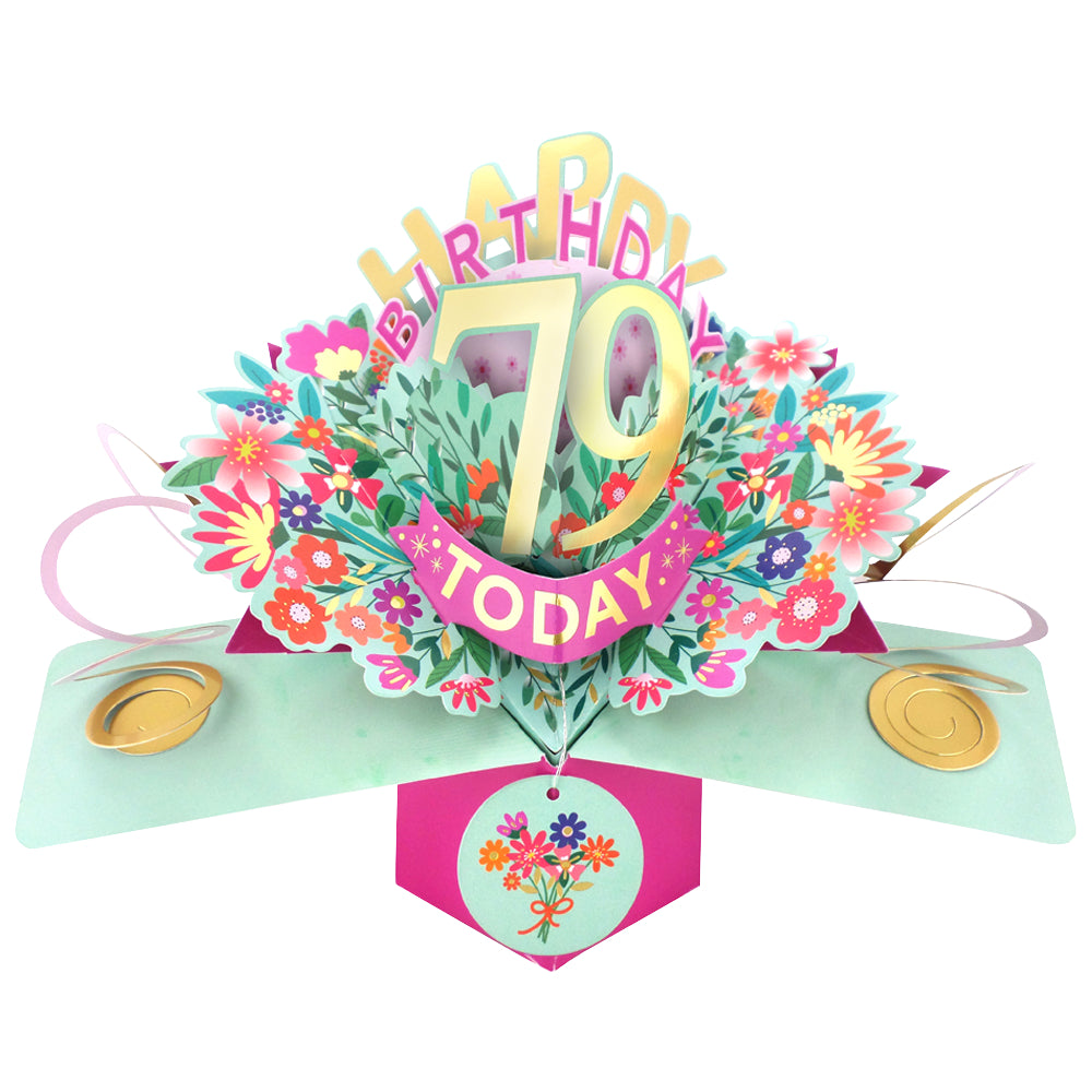 79th Birthday Card Pop Up 3D Happy Birthday Card Age 79 Today 3D For Her