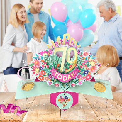 79th Birthday Card Pop Up 3D Happy Birthday Card Age 79 Today 3D For Her