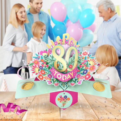 Happy 80th Birthday 80 Today Pop-Up Greeting Card