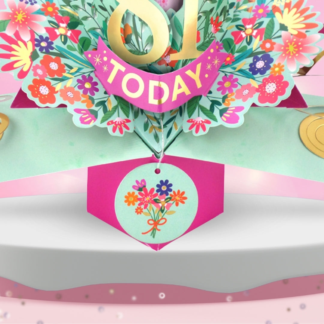 81st Birthday Card Pop Up 3D Happy Birthday Card Age 81 Today 3D For Her