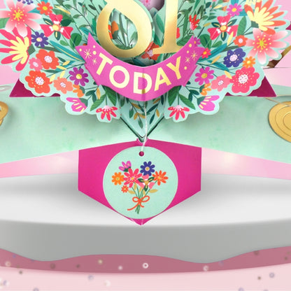 81st Birthday Card Pop Up 3D Happy Birthday Card Age 81 Today 3D For Her