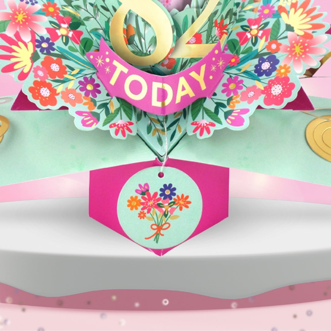 82nd Birthday Card Pop Up 3D Happy Birthday Card Age 82 Today 3D For Her