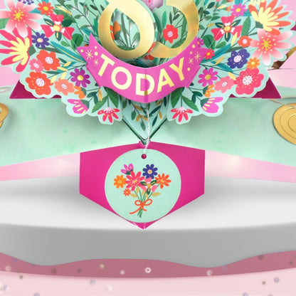 83rd Birthday Card Pop Up 3D Happy Birthday Card Age 83 Today 3D For Her