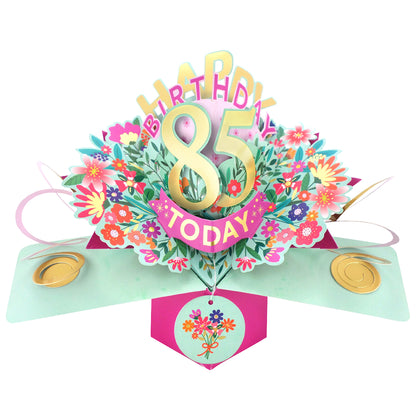 85th Birthday Card Pop Up 3D Happy Birthday Card Age 85 Today 3D For Her