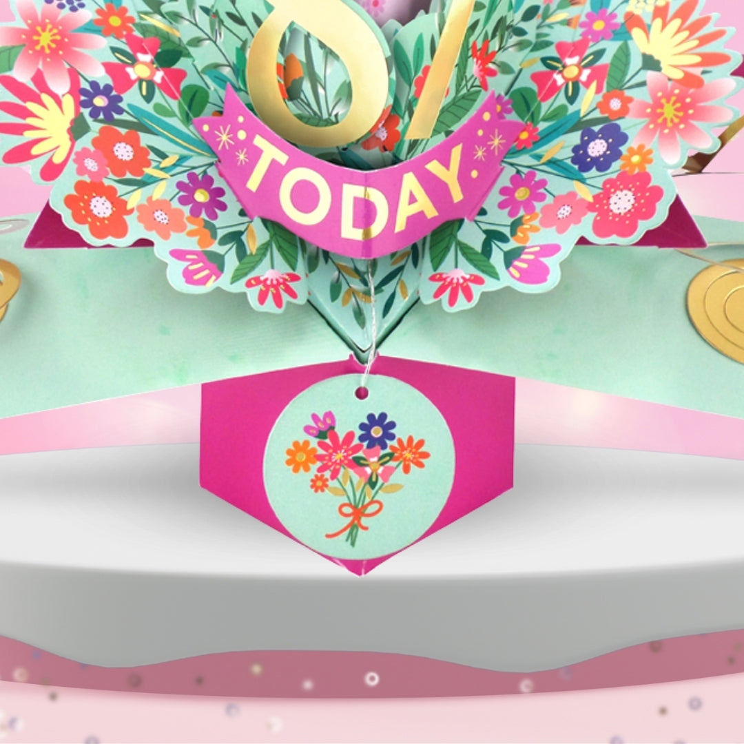 87th Birthday Card Pop Up 3D Happy Birthday Card Age 87 Today 3D For Her