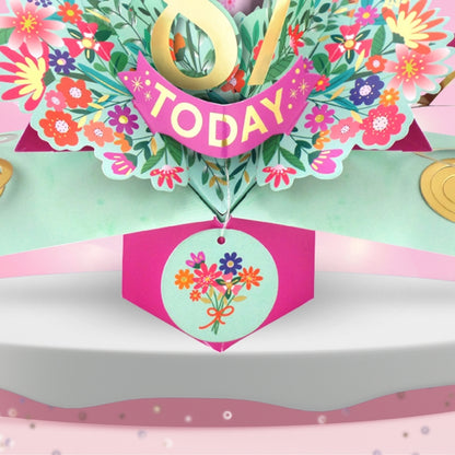 87th Birthday Card Pop Up 3D Happy Birthday Card Age 87 Today 3D For Her