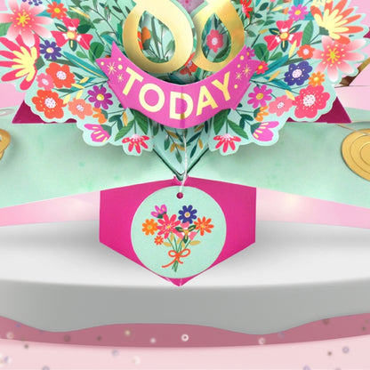 88th Birthday Card Pop Up 3D Happy Birthday Card Age 88 Today 3D For Her