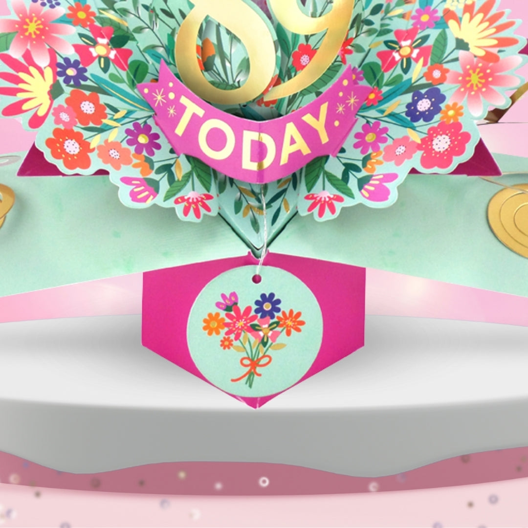 89th Birthday Card Pop Up 3D Happy Birthday Card Age 89 Today 3D For Her