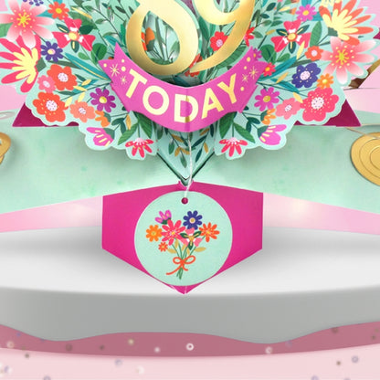 89th Birthday Card Pop Up 3D Happy Birthday Card Age 89 Today 3D For Her