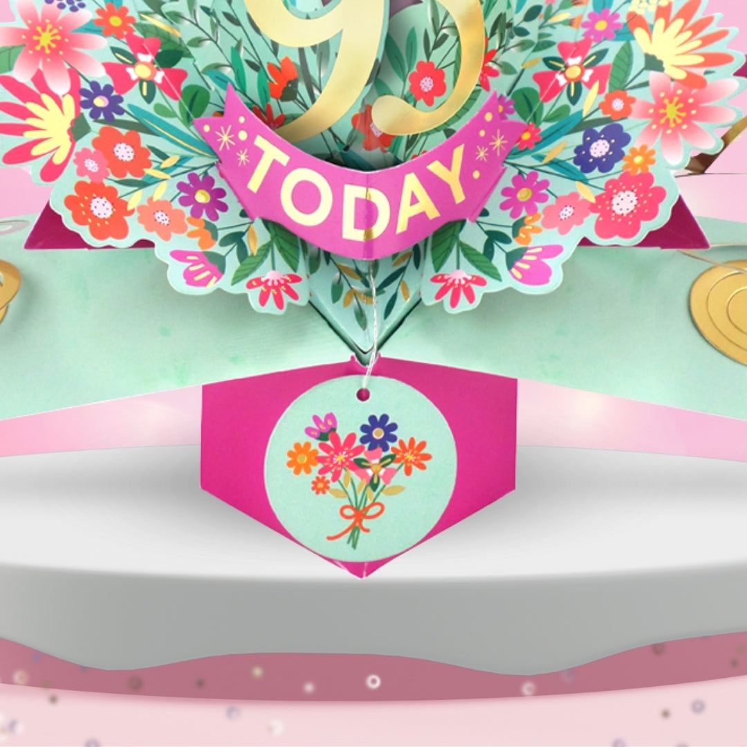 95th Birthday Card Pop Up 3D Happy Birthday Card Age 95 Today 3D For Her