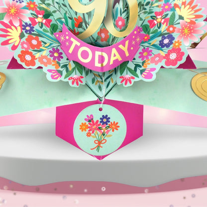 96th Birthday Card Pop Up 3D Happy Birthday Card Age 96 Today 3D For Her