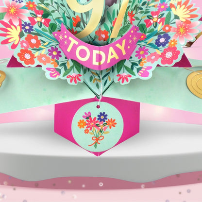 97th Birthday Card Pop Up 3D Happy Birthday Card Age 97 Today 3D For Her