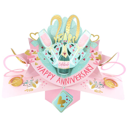 20th Wedding Anniversary Card Pop Up 3D Celebrating 20 Years Together