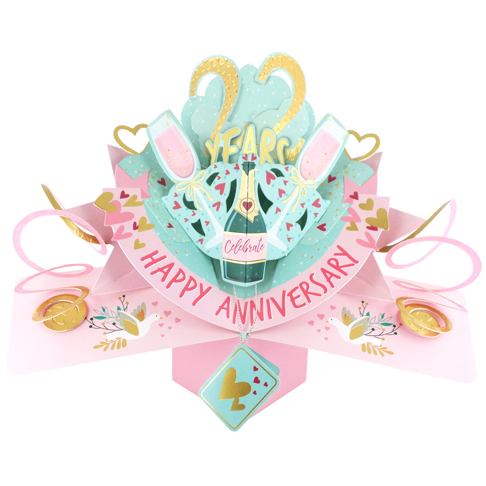 '1 To 80' Years Happy 'Every Milestone' Anniversary Pop-Up Greeting Card