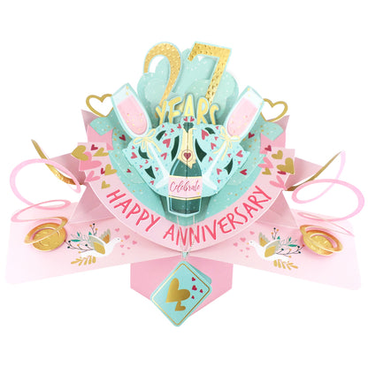 27th Wedding Anniversary Card Pop Up 3D Celebrating 27 Years Together