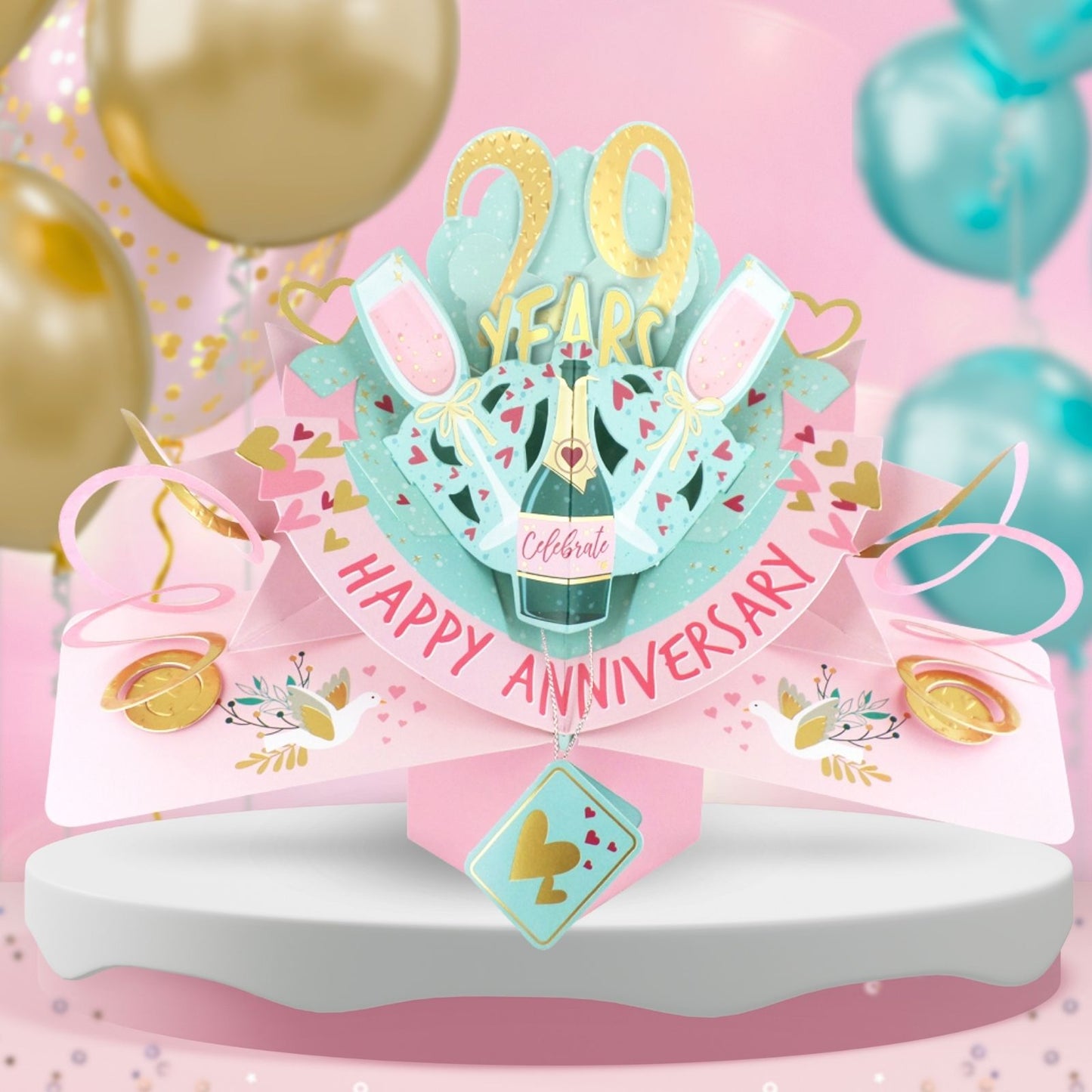 29th Wedding Anniversary Card Pop Up 3D Celebrating 29 Years Together