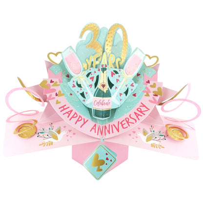 30th Wedding Anniversary Card Pop Up 3D Celebrating 30 Years Together