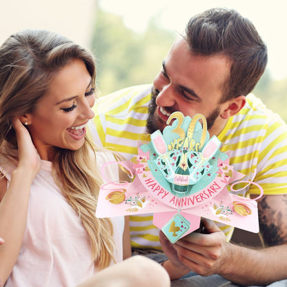 30th Wedding Anniversary Card Pop Up 3D Celebrating 30 Years Together
