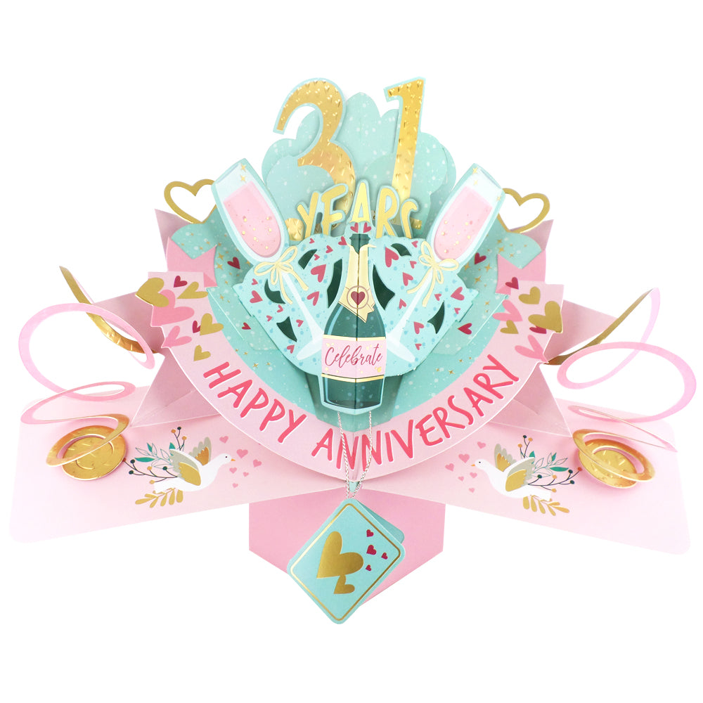31st Wedding Anniversary Card Pop Up 3D Celebrating 31 Years Together