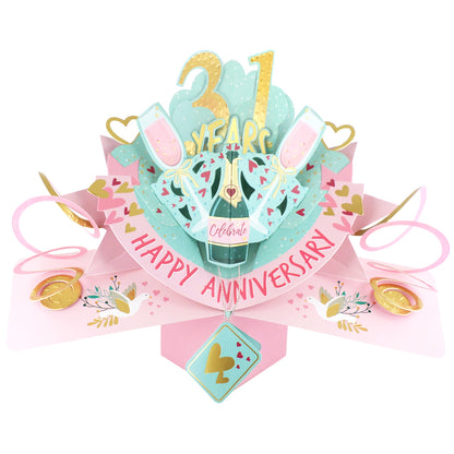31st Wedding Anniversary Card Pop Up 3D Celebrating 31 Years Together