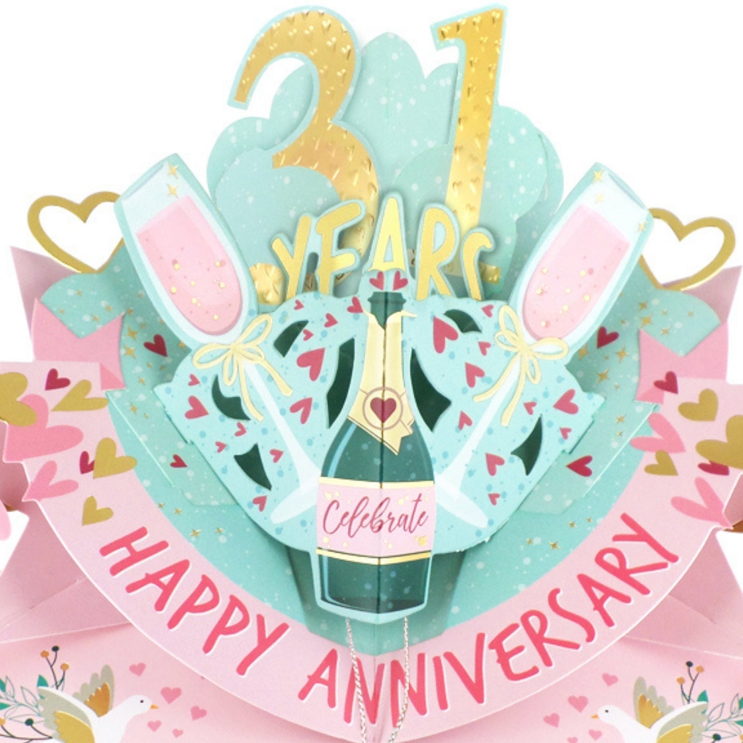 31st Wedding Anniversary Card Pop Up 3D Celebrating 31 Years Together