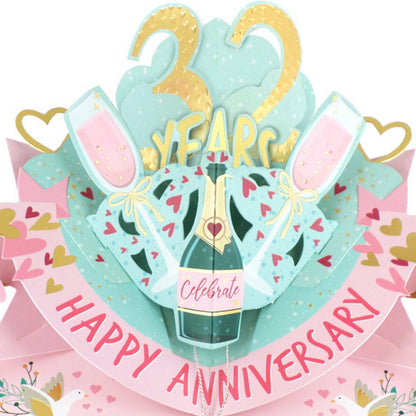 32nd Wedding Anniversary Card Pop Up 3D Celebrating 32 Years Together